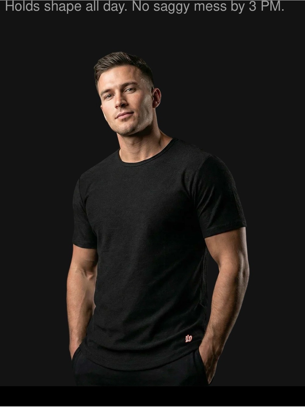 Men's Black Short Sleeve Crew Neck T-Shirt
